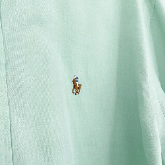 Ralph Lauren Classic Fit Seafoam Button Down Pony Shirt Size 16.5 34/35 - Picture 5 of 7